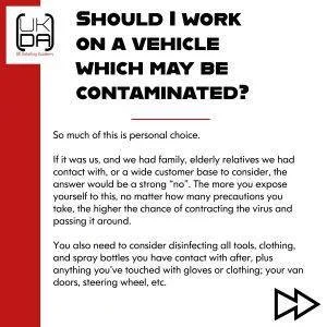 Should i work on a contaminated vehicle