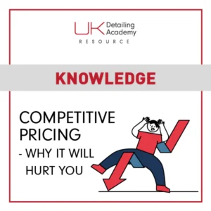 Detailer setting competitive prices for a car detailing business