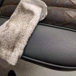 Repairing and recolouring a car leather seat