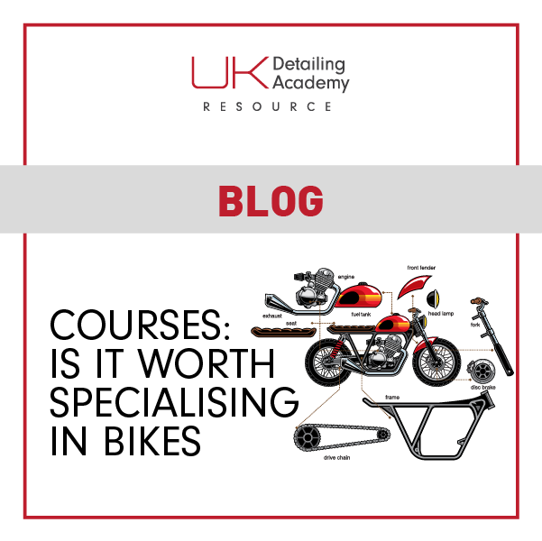 Professional motorcycle detailing course at UK Detailing Academy